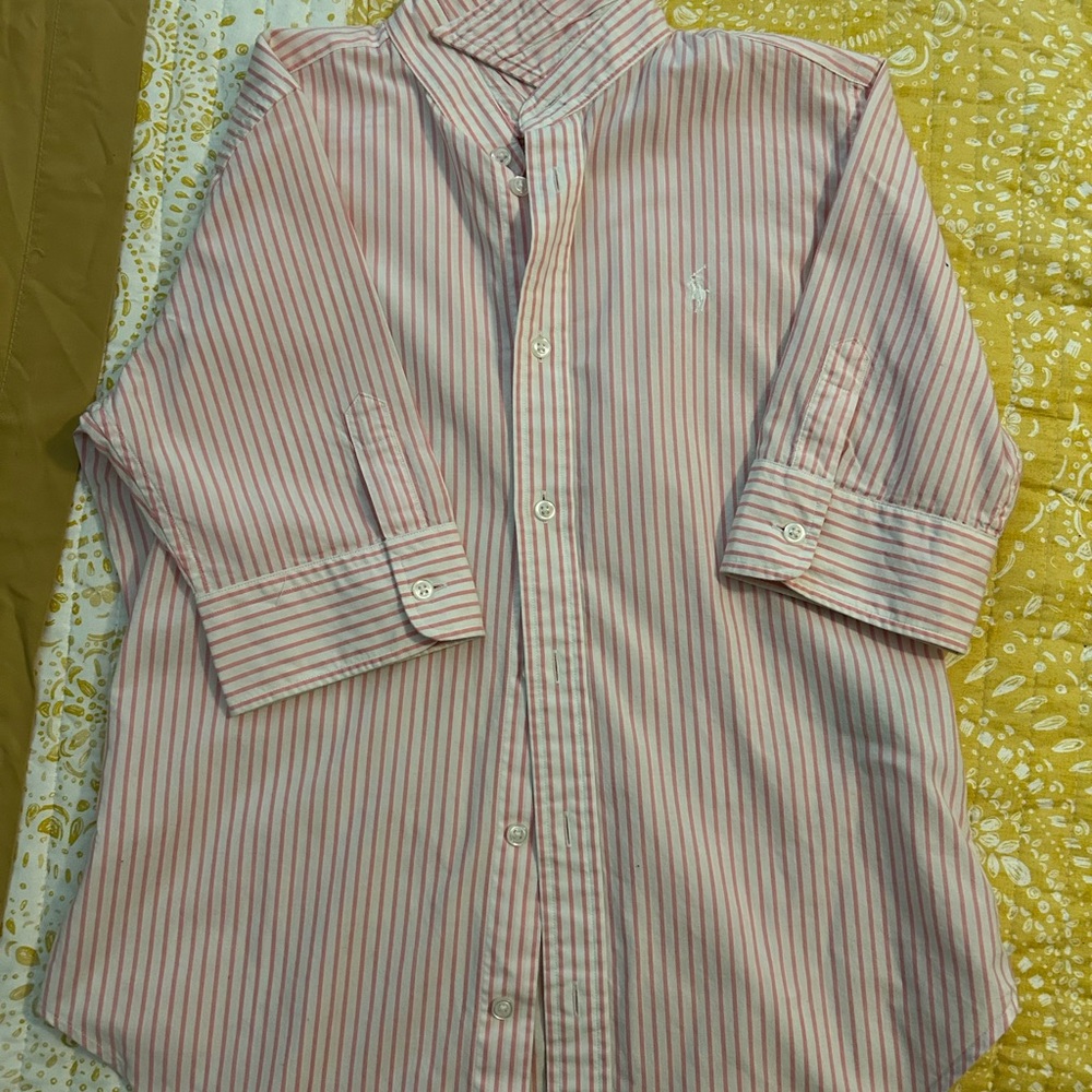 Ralph Lauren Pink Striped Button Down Shirt